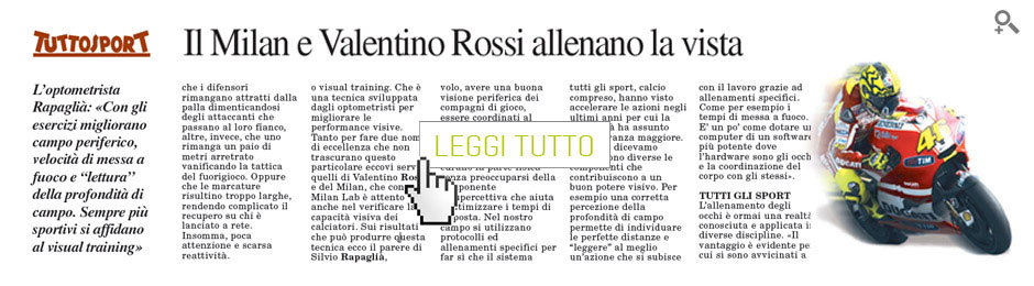 Il Milan e Valentino Rossi utilizzano la Sport Vision